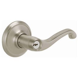 Satin Nickel Flair Lever Design Entry Lockset