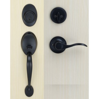 Hardware House/Locks 255905 25-5905 Blk Jem/Prn Handleset