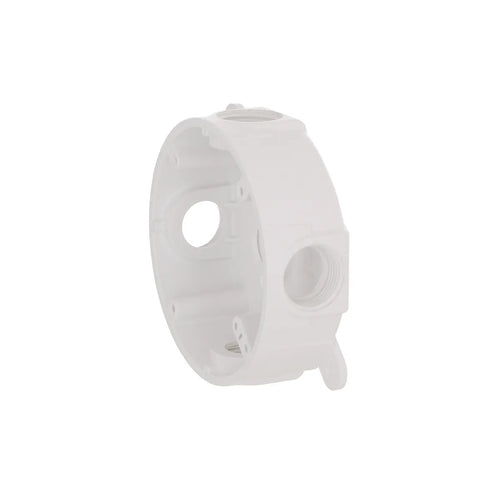 Hubbell Round Weatherproof Box, Five 1/2 or 3/4 in. Threaded Outlets, White
