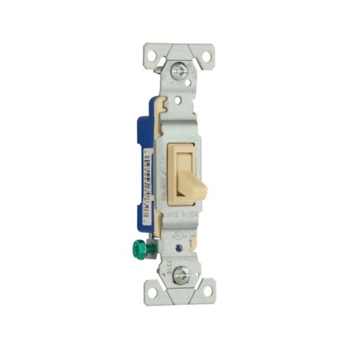 Eaton Toggle Switch 15A 120V Ivory Single-Pole Polycarbonate