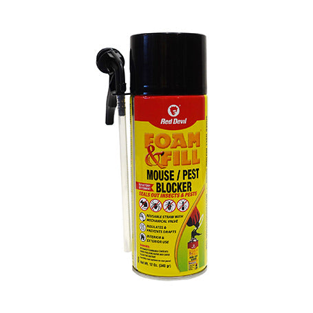 Red Devil Foam & Fill® Mouse & Pest Blocker Foam 12 Oz. (340 g) Aerosol Can Yellow