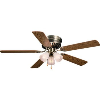 Hardware House 23-8434 Bermuda Design Series Ceiling Fan, Antique Brass Finish ~ 5 Blade