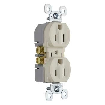 Pass & Seymour 15A/125V Trademaster® Tamper-Resistant Duplex Receptacle, Light Almond (15A/125V, Light Almond)