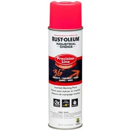 Industrial Choice Marking Spray Paint, Precision Line, Inverted, Fluorescent Pink, 17-oz.