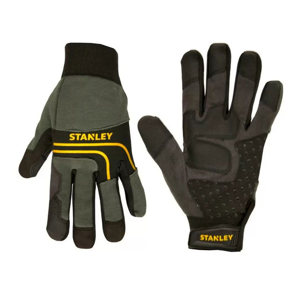 Stanley Black Synthetic Leather Multi-purpose Work Gloves With Silicone Dotting X-Large