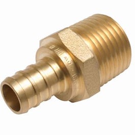 Pipe Fitting, PEX Thread Adapter, Lead-Free, 1-In. Brass Barb x 1-In. MIP