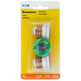 Plug Fuse, Type TL, Time Delay, Assorted Amps, 3-Pk.
