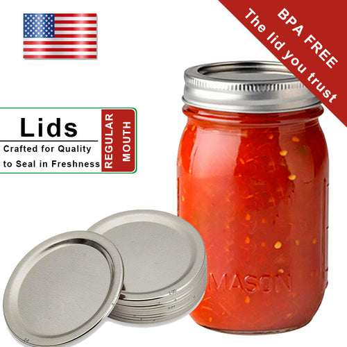 Kerr Canning Lids, Regular Mouth Mason Jar Lids without Bands, 12 Count