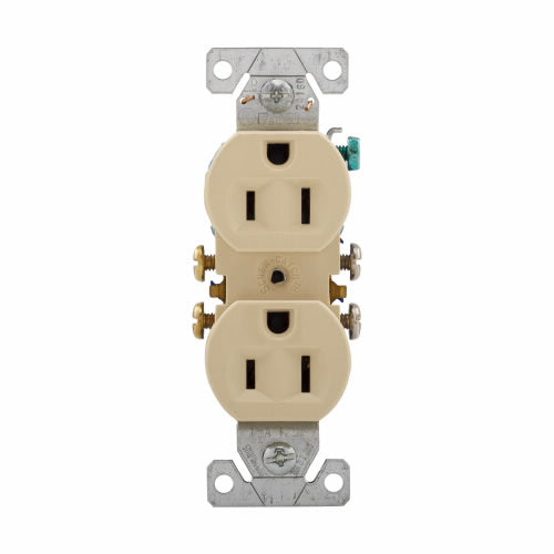 Eaton Cooper Wiring Residential Grade Duplex Receptacle 15A, 125V Ivory (125V, Ivory)