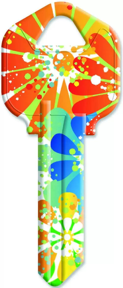 Hy-ko Products Orange Splash Design Key Blank, KW1