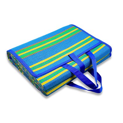 Camco Handy Mat w / Strap - Blue / Green Stripes, 72