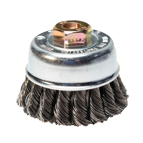 Century Drill & Tool Cup Brush Coarse Knot 3″ Size M10 X 1.25 Arbor Safe Rpm 12,500