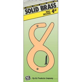 House Address Number 8, Brass, 4-In.