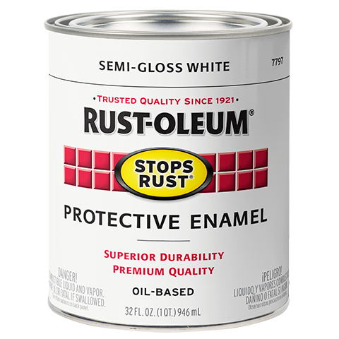 Rust-Oleum® Protective Enamel Brush-On Paint Semi-Gloss White (Quart, Semi-Gloss White)