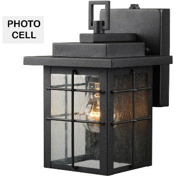 Hardware House 212359 Square Lantern w/Photo Cell, Black Finish ~ One Light