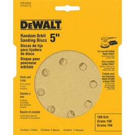 5-Pk., 5-In. 8-Hole 150-Grit Hook-and-Loop Random Orbit Sandpaper