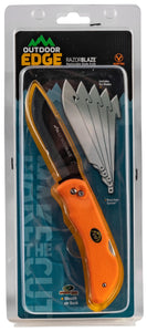 Outdoor Edge RB20C RazorLite  3.50" Drop Point Plain FRN Orange Handle Folding