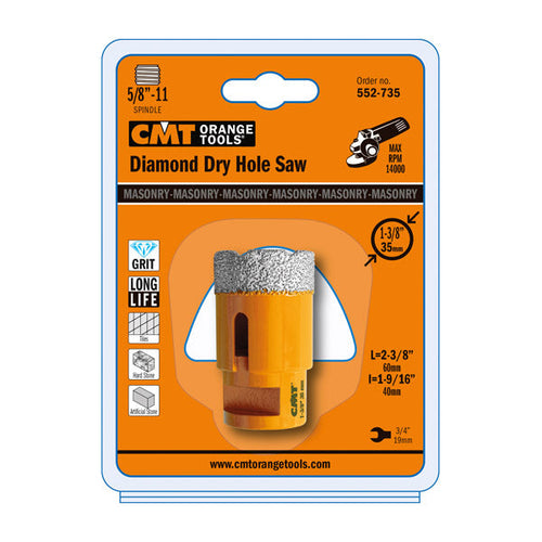 CMT 552-735, Dia-mond Dry Hole Saws, 1-3/8