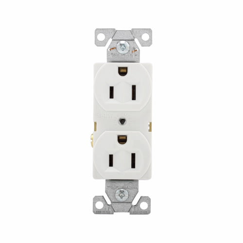 Eaton Cooper Wiring Commercial Specification Grade Duplex Receptacle 15A, 125V White (White, 125V)