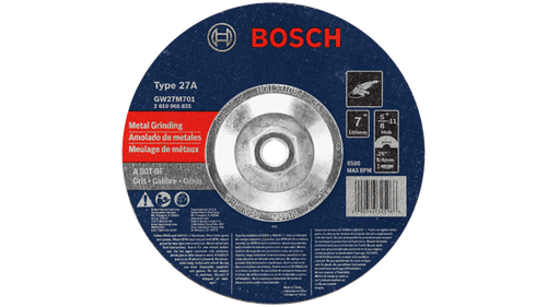 Bosch 7 In. 1/4 In. 5/8-11 In. Arbor Type 27 30 Grit Grinding Abrasive Wheel