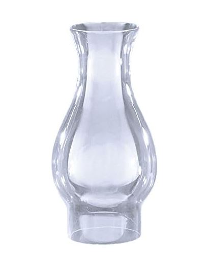 Glo Brite L85-05 Flare Chimney/Globe Glass Oil Lamp (2-7/8 OD Base x 8-3/8 High - Clear Glass Smooth Top)