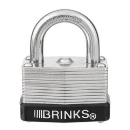 Brinks Commercial 40mm Laminated Steel Keyed and Warded Padlock, 3-Pack - Chrome Plated with Hardened Steel Shackle