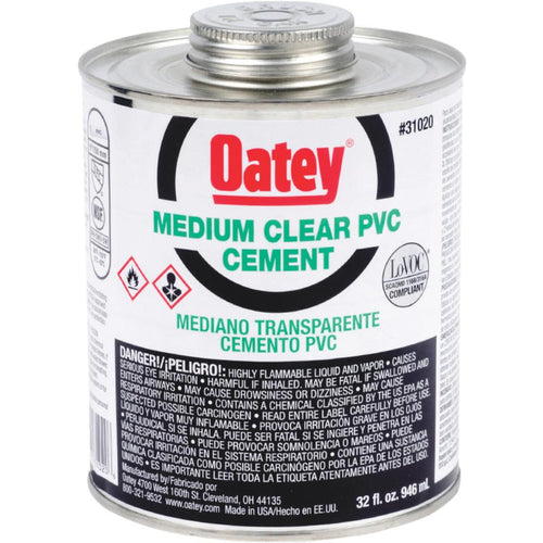 Oatey 1 Qt. Medium Bodied Clear PVC Cement