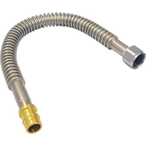 3/4 in. Brass PEX-A Expansion Barb x 3/4 in. FNPT x 18 in. Corrugated Stainless Steel Water Heater Connector 3/4 in. Brass PEX-A Expansion Barb x 3/4 in. FNPT x 18 in. Corrugated Stainless Steel Water Heater Connector