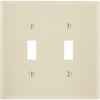 Leviton 2-Gang Plastic Toggle Switch Wall Plate, Ivory