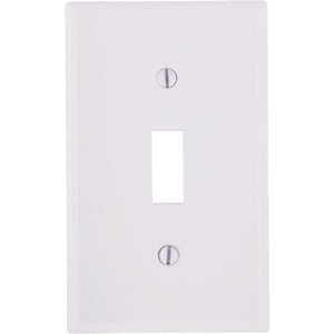 Leviton 1-Gang Plastic Toggle Switch Wall Plate, White