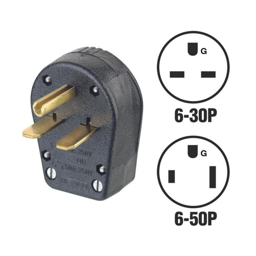 Leviton 30A/50A 250V 3-Wire 2-Pole Dual Power Plug