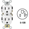 Leviton 15A White Shallow Commercial Grade 5-15R Duplex Outlet