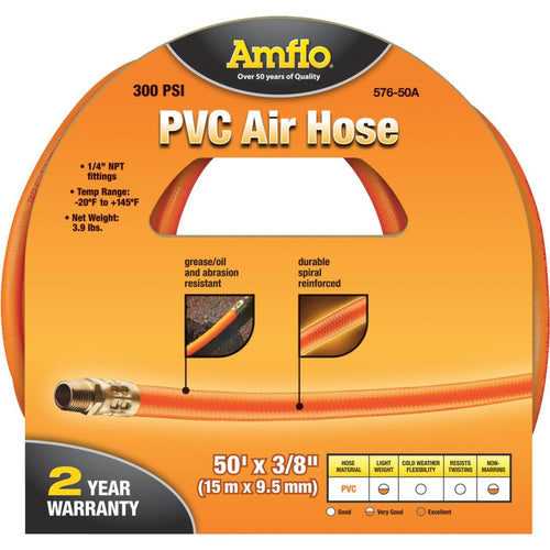 Amflo 3/8 In. x 50 Ft. PVC Air Hose