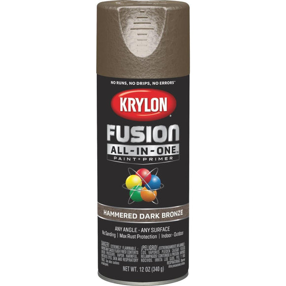 Krylon Fusion All-In-One Hammered Spray Paint & Primer, Dark Bronze