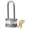 Master Lock Laminated Padlocks 1-3/4in (44mm) Wide Laminated Steel Pin Tumbler Padlock with 2-1/2in (64mm) Shackle, Keyed Alike