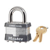 Master Lock Laminated Padlock 1-3/4in (44mm) Wide Laminated Steel Pin Tumbler Padlock, Keyed Alike
