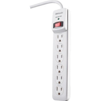 Coleman Cable 41492 Woods Brand 6 Outlet Surge Protector w/3' Cord