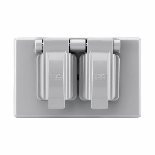 Eaton Cooper Wiring Non-Metallic Single Receptacle Cover 1 Gang, Gray