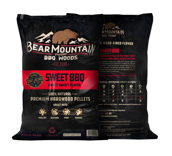 Bear Mountain Premium BBQ Woods Sweet BBQ Craft Blends™ Wood Pellets 20 Lbs