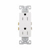 Eaton Cooper Wiring Residential Grade Decorator Duplex Receptacle 15A, 125V White (White, 125V)