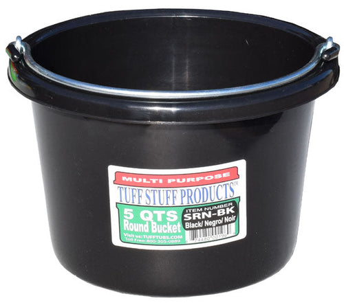 Tuff Stuff Round Bucket (5 Quart, Black)