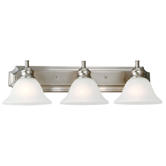 Design House  Bristol Vanity Light in Satin Nickel, 3-Light