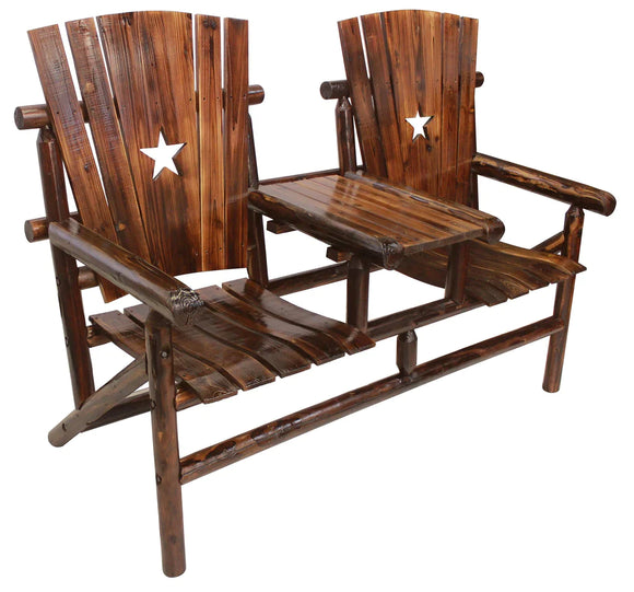 Leigh Country Char-Log Double Chair with Tray - For Pickup ONLY (Excluding Wholesale Orders)