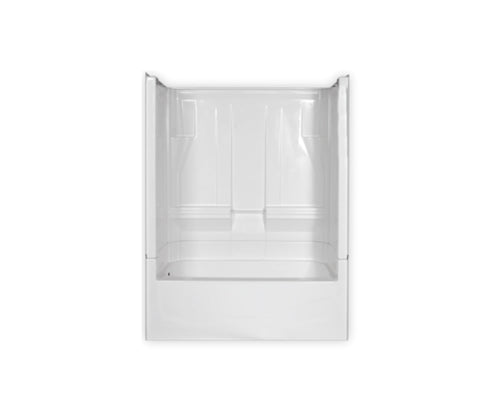 Clarion Bathware 4T10RT 60 x 33 AcrylX Four-Piece Alcove Right-Hand Drain Whirlpool Tub Shower in Biscuit