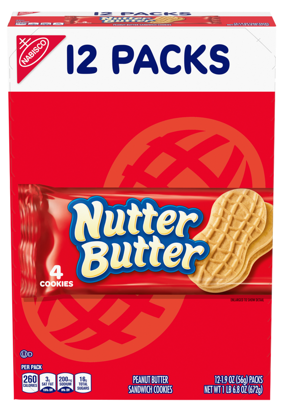 Nabisco Nutter Butter Peanut Butter Sandwich Cookies (12 pack)