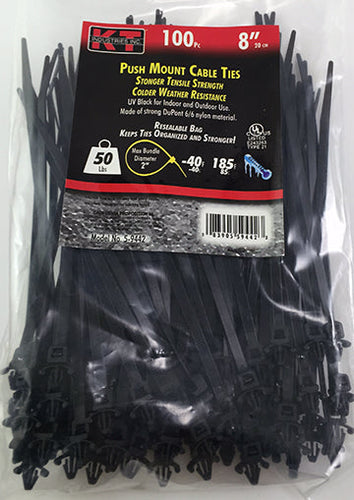 K-T Industries 7.9 Push Mount, Uv Black, 100/Pk