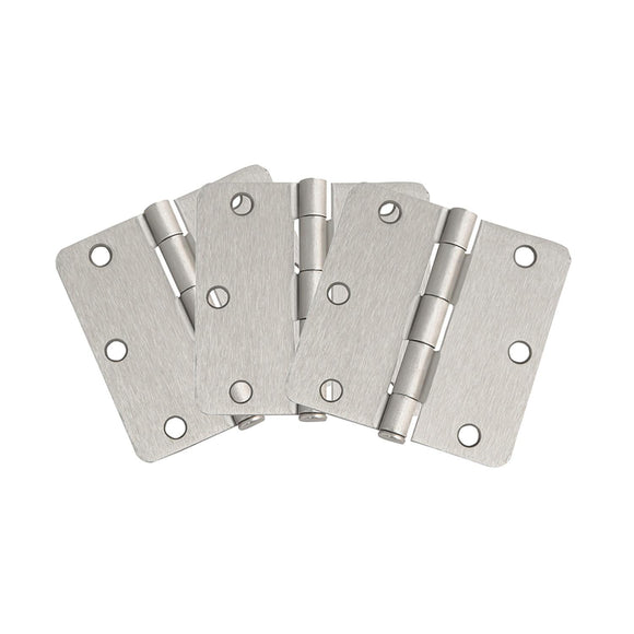 Design House Door Hinge in Satin Nickel, 3.5-Inch, 3-Pack