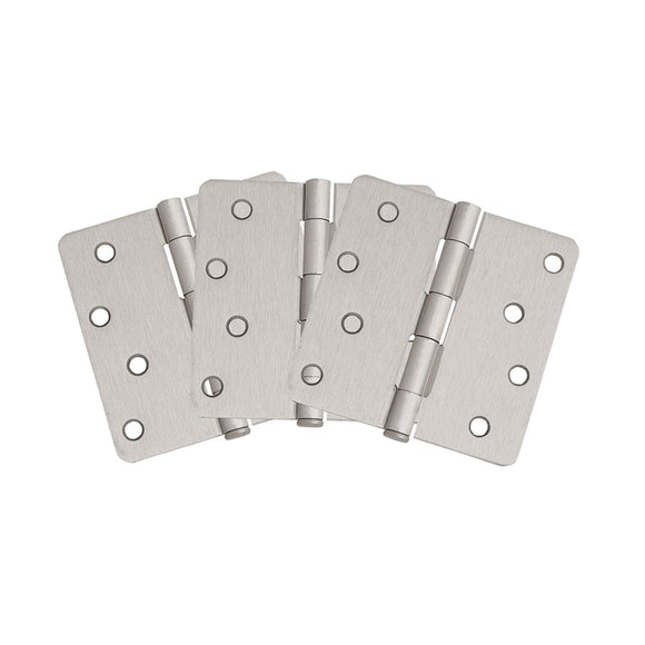 Design House Door Hinge in Satin Nickel, 4-Inch, 3-Pack