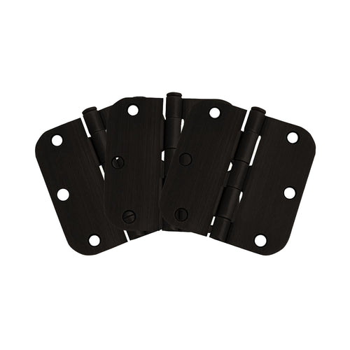 Design House  Radius Oil-Rubbed Bronze 6-Hole Door Hinge, 3-Pack 3-1/2 x 5/8