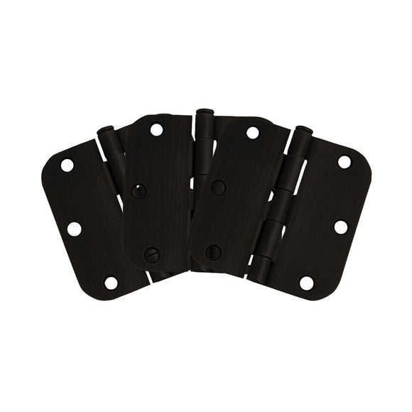 Design House  Radius Oil-Rubbed Bronze 6-Hole Door Hinge, 3-Pack 3-1/2